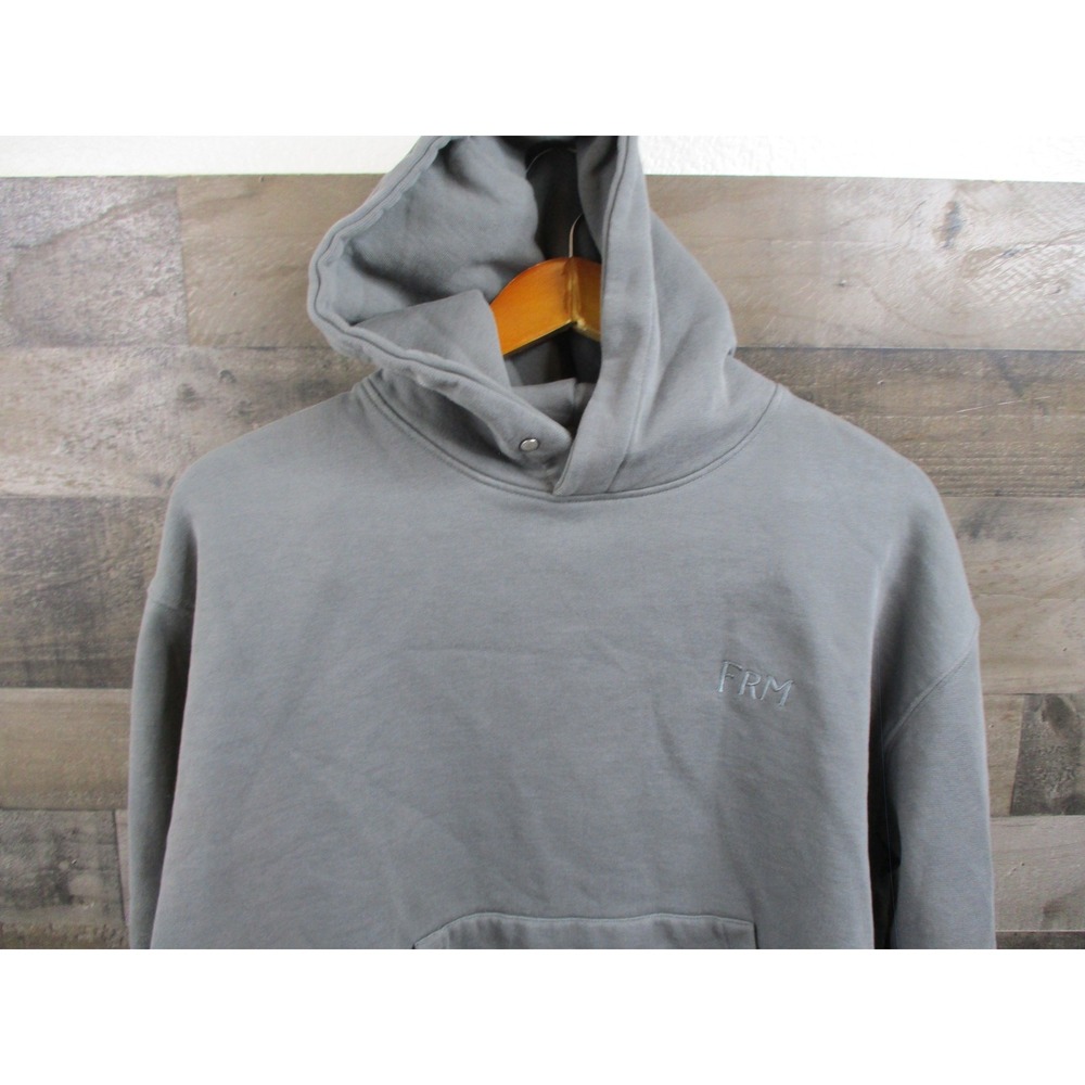 Frame Hoodie Mens Medium Gray Cement Pullover Embroidered FRM Logo Streetwear